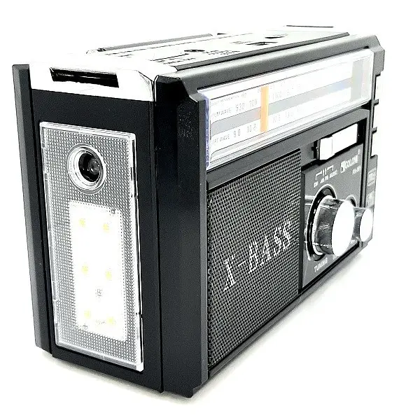Портативний радіоприймач Golon RX-381/2 USB/SD з LED ліхтарем Чорний (1756375737) - фото 5