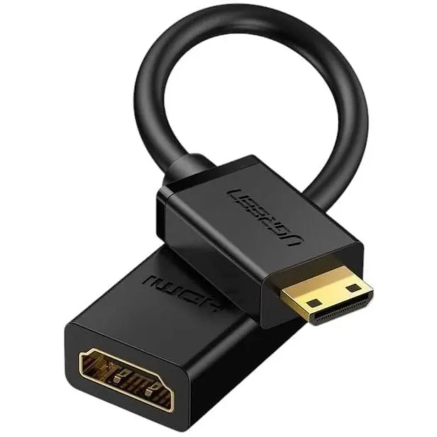 Кабель Ugreen Mini HDMI штекер to HDMI 2.0 разъем 4K 60Hz 22CM Black (20137) - фото 1