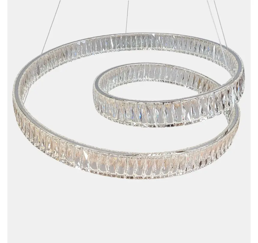 Підвісна кришталева LED-люстра Artlight 555-800CH з переплетеними кільцями, хром, 170 Вт, від 20-30 м² - фото 4