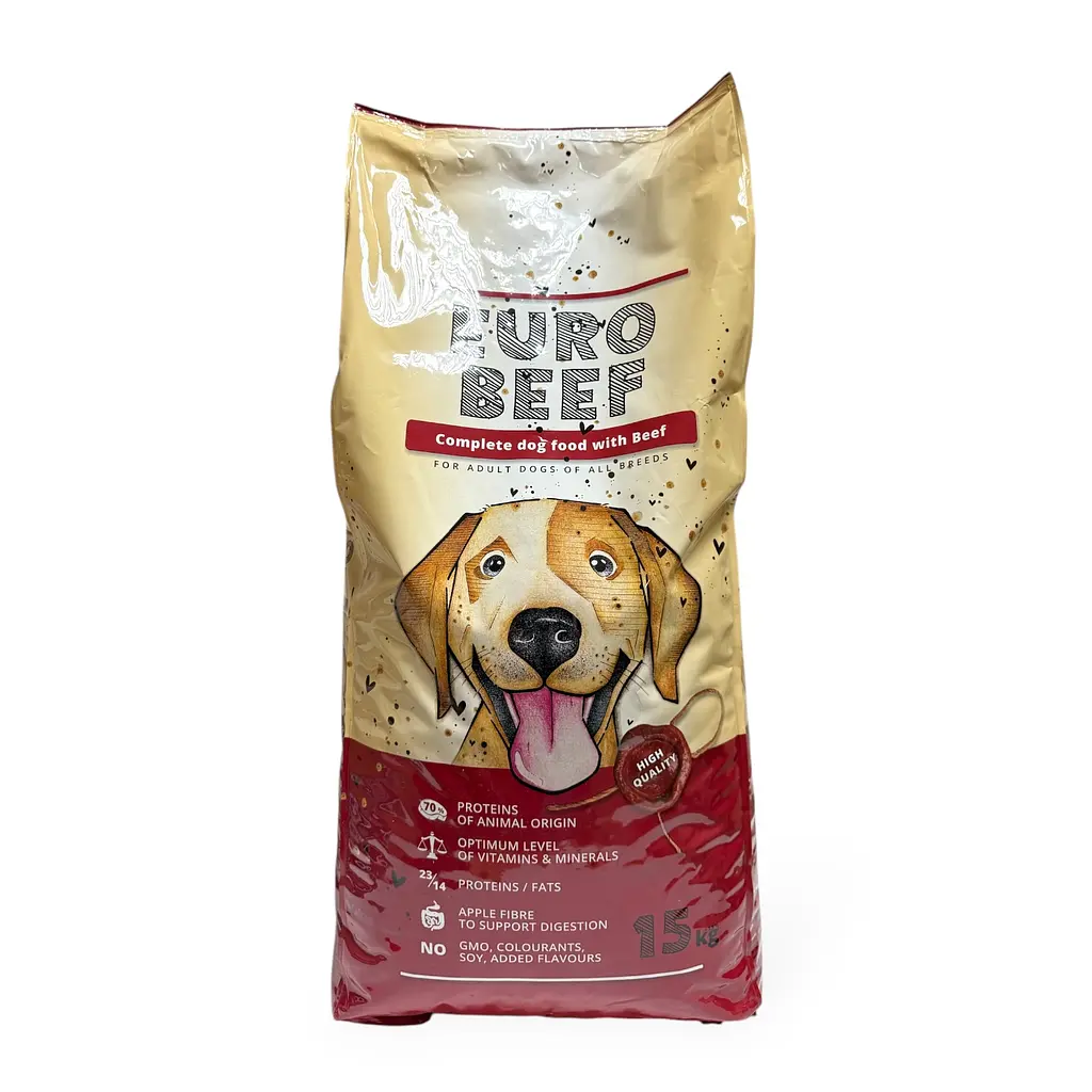 Сухий, гіпоалергенний корм Euro Beef 15 кг для дорослих собак всіх порід з яловичиною
