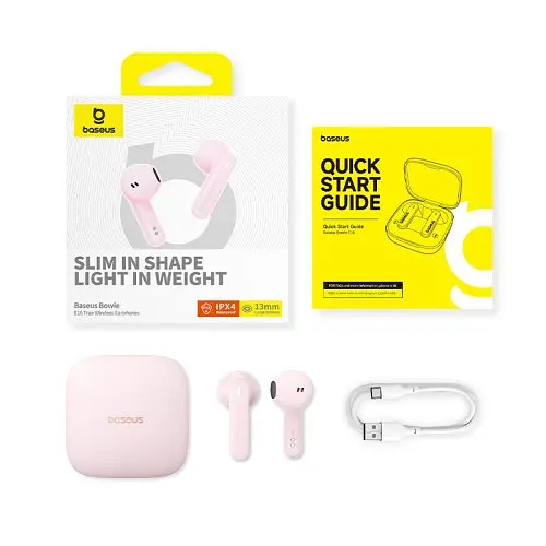 Навушники Baseus Bowie E16 True Wireless Earphones рожеві A00061900413-01 - фото 5