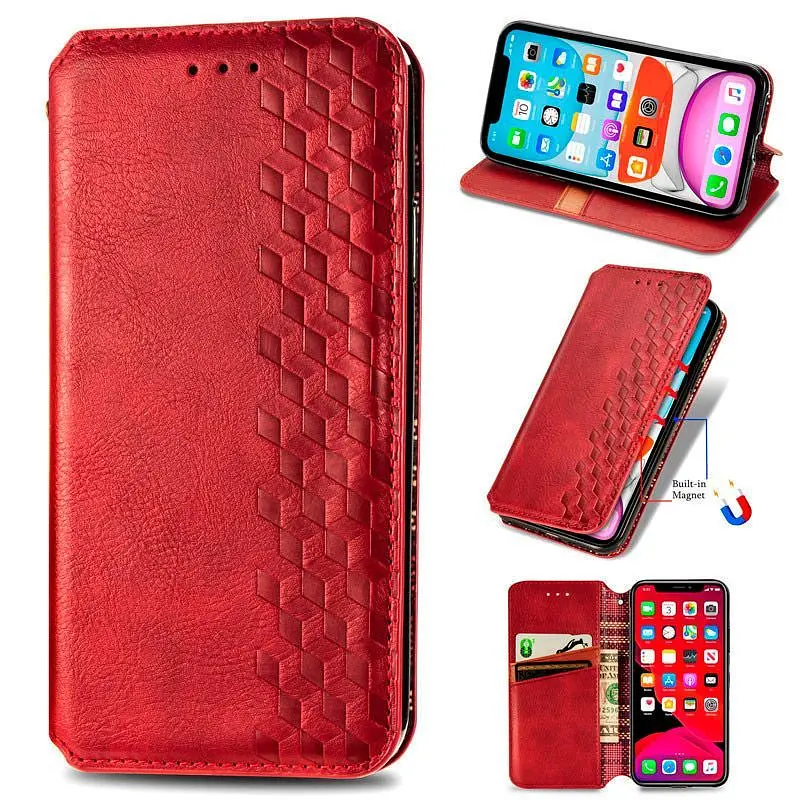 Чохол-книжка GETMAN Cubic Cover Case для Xiaomi Redmi Note 12 Pro 4G/ 11 Pro 4G/ 5G Red [96745] - фото 3