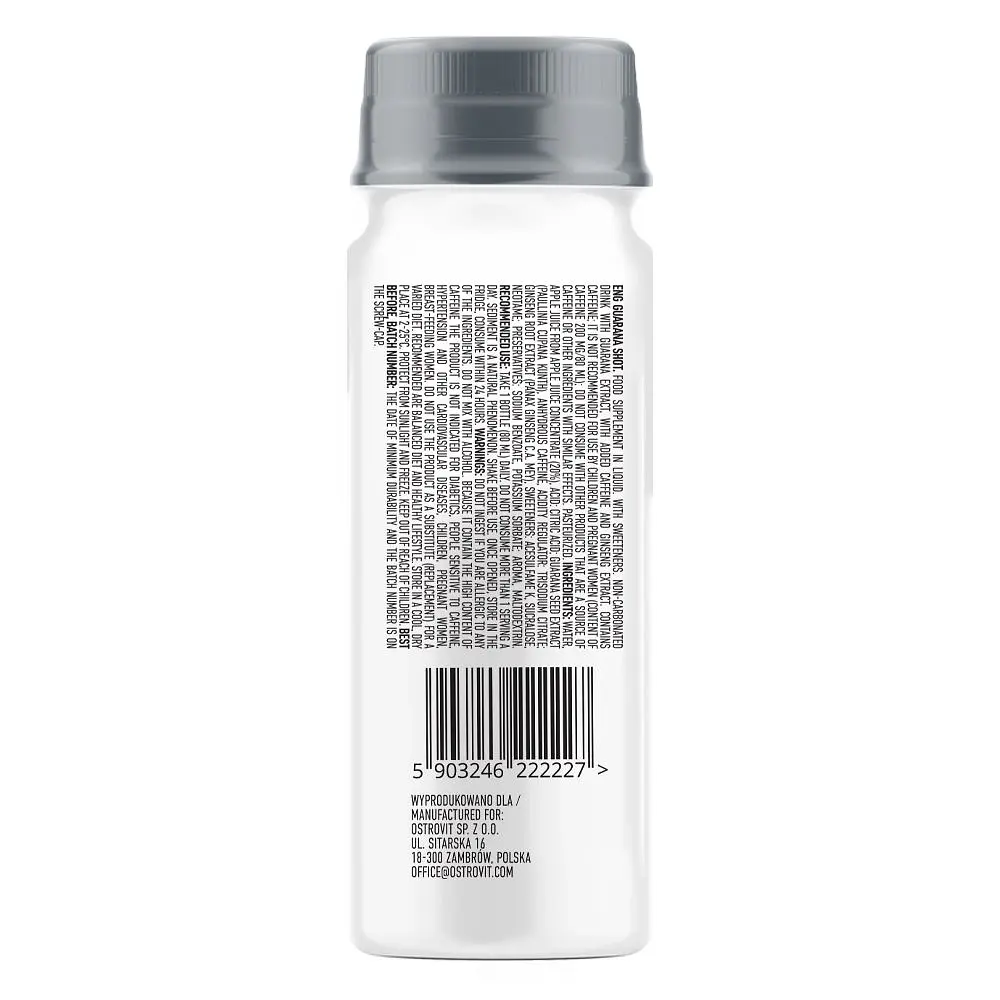 Набір енергетик OstroVit Guarana Shot 1.6 л (20 шт. x 80 мл) - фото 3