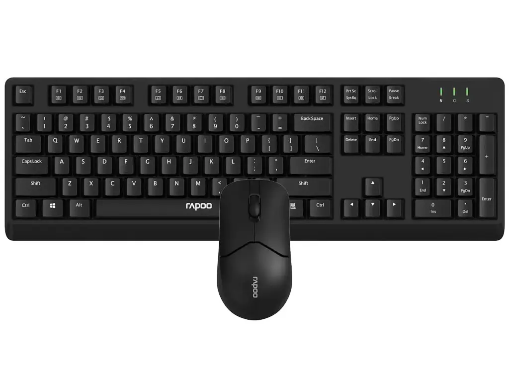 Комплект бездротова клавіатура та миша RAPOO 1500X 2.4 Wireless Black