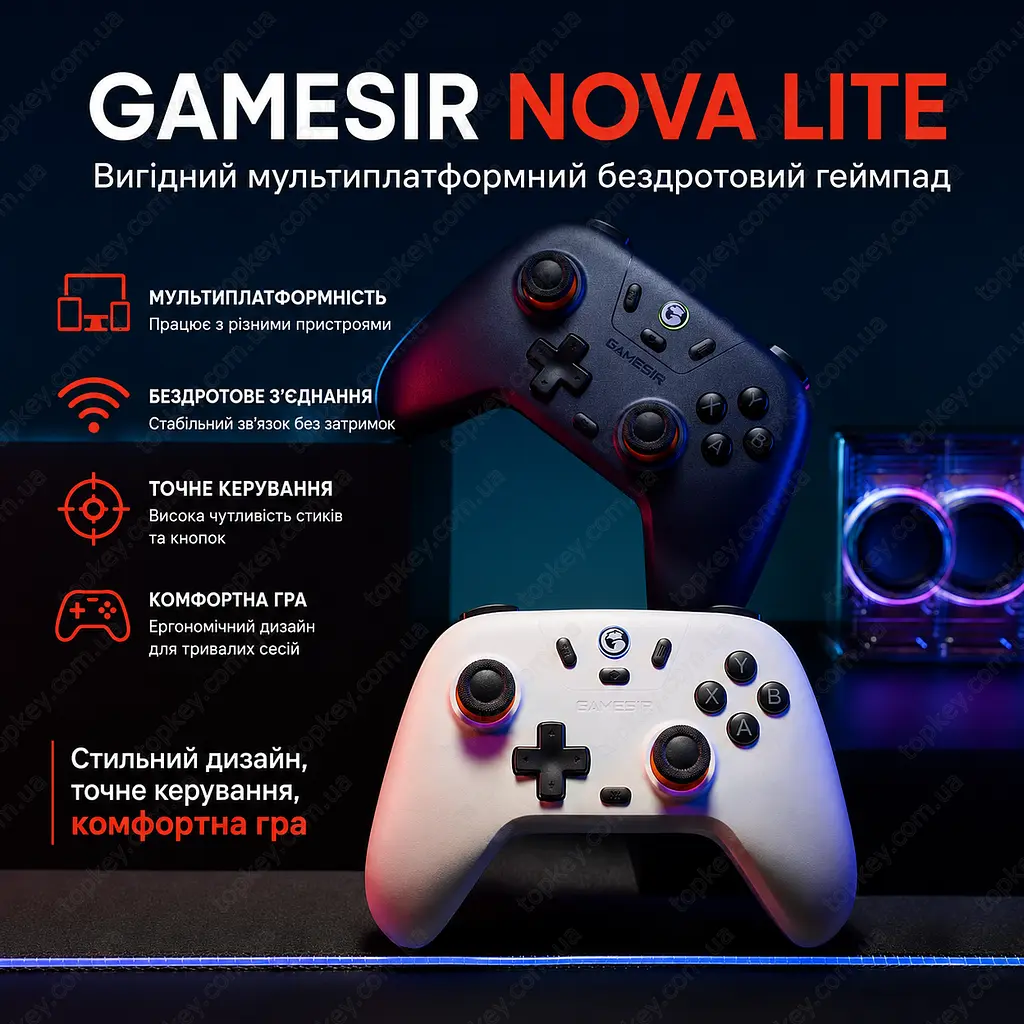 Бездротовий геймпад GameSir T4n Nova Lite для ПК Android iOS Nintendo Switch бездротовий джойстик геймсир ігровий контроллер Холла - фото 2