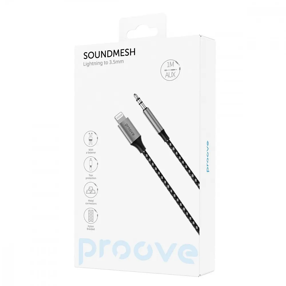 Кабель AUX Proove SoundMesh Lightning to 3.5mm (1m) - фото 2