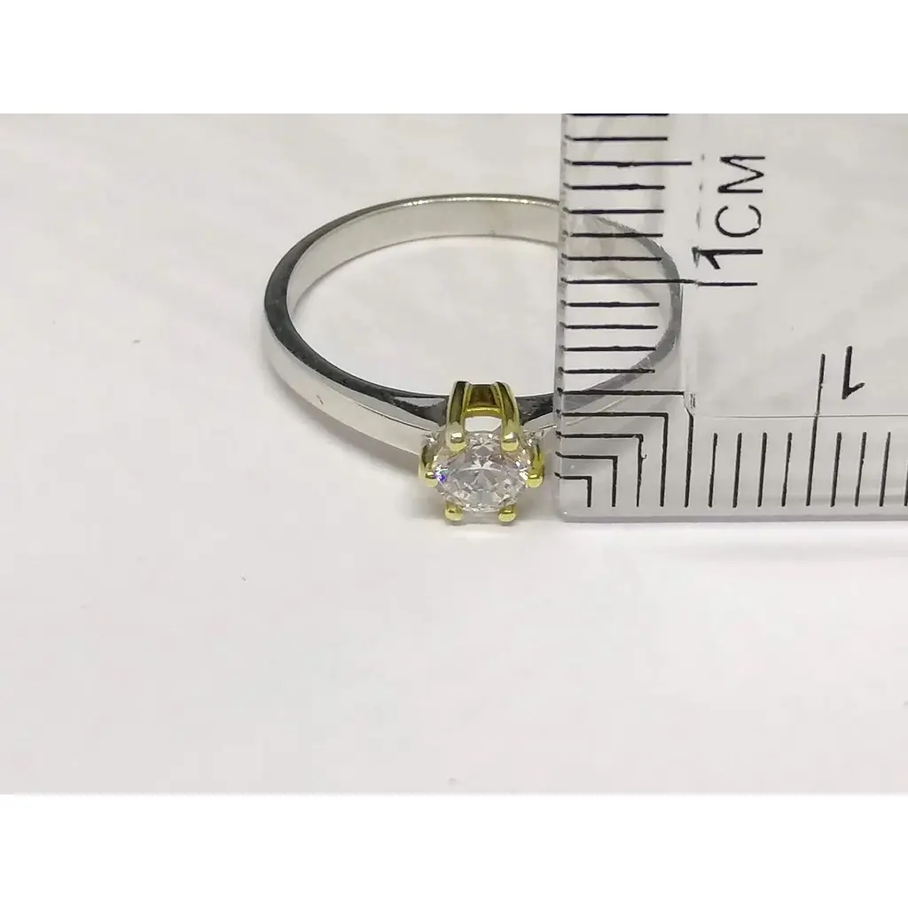 Золотое кольцо Столичная Ювелирная Фабрика с фианитом. 140627БЖ 16,5 - фото 4