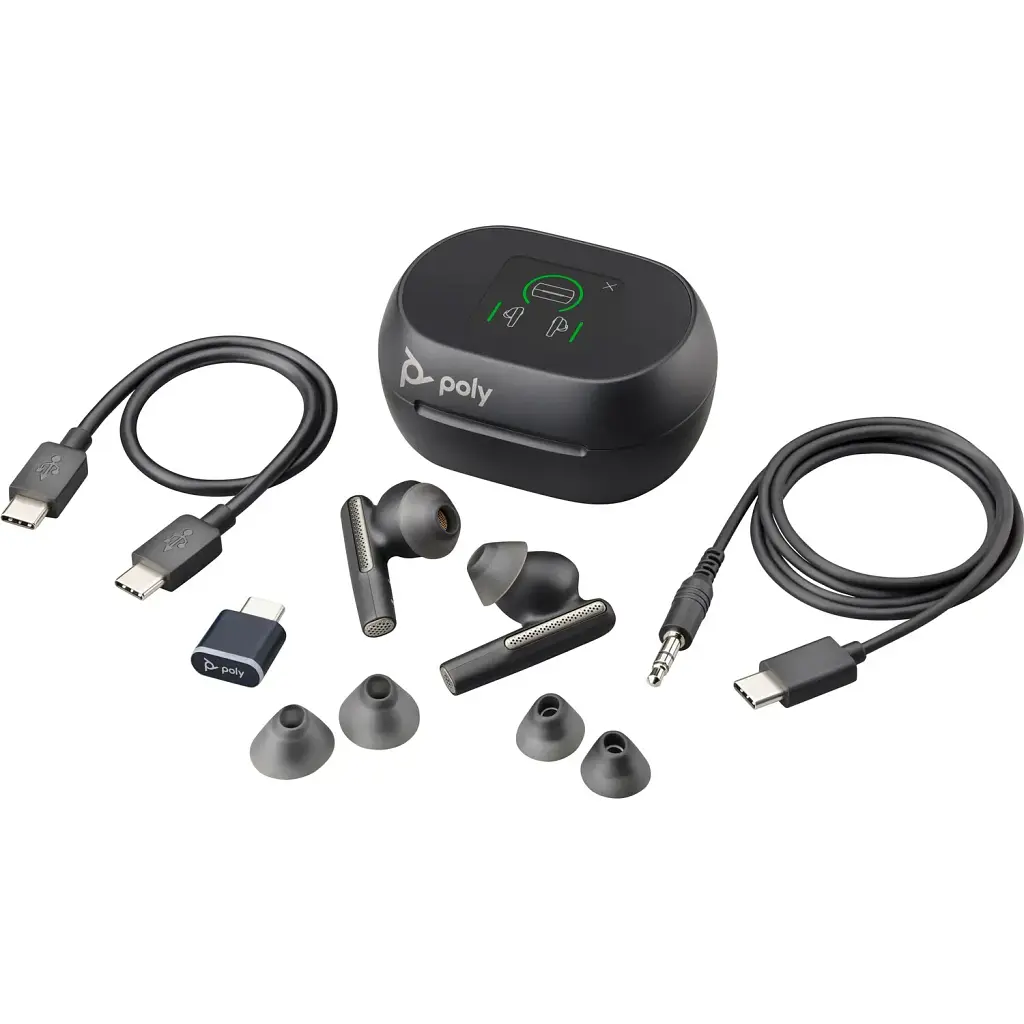 Наушники TWS Poly Voyager Free 60+ Earbuds + BT700C + TSCHC Black - фото 7