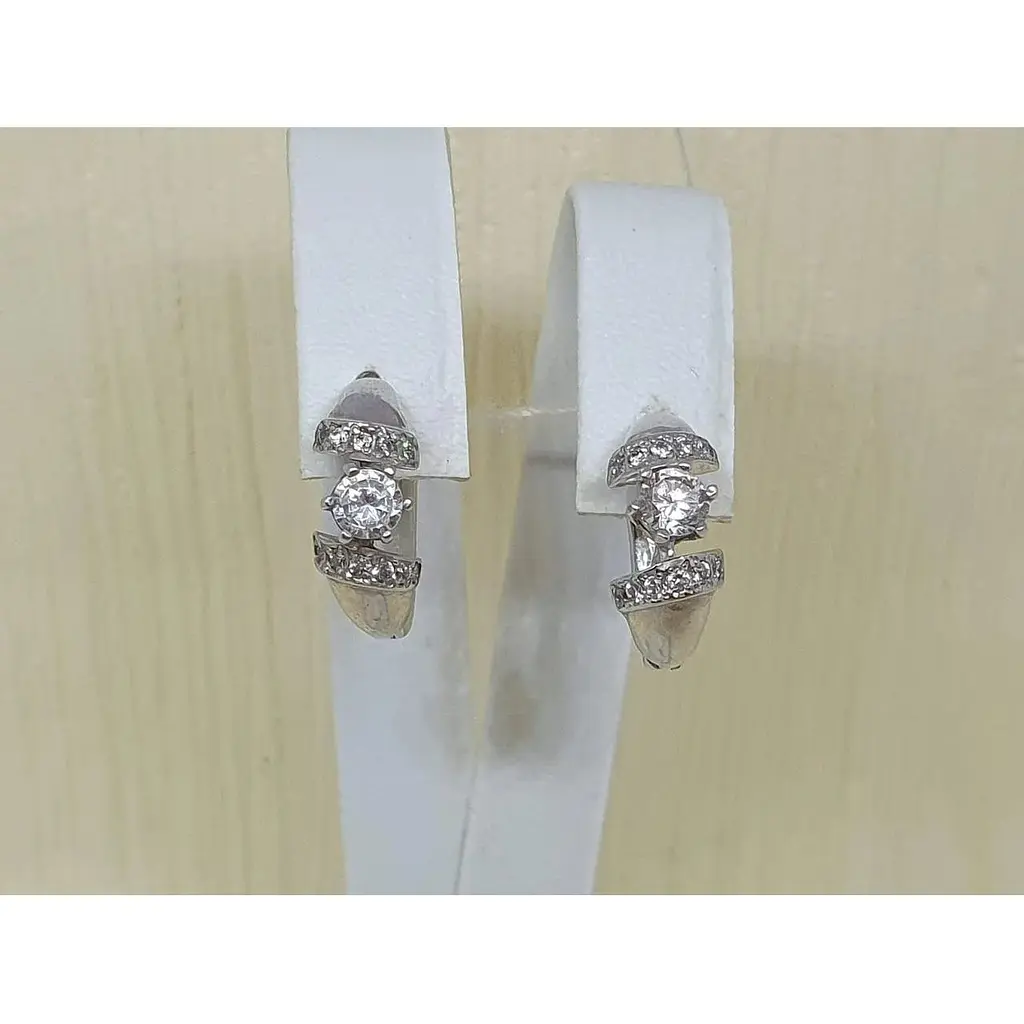 Срібні сережки Агні з фіанітами. 2203Р-CZ ПИКАССО - фото 4