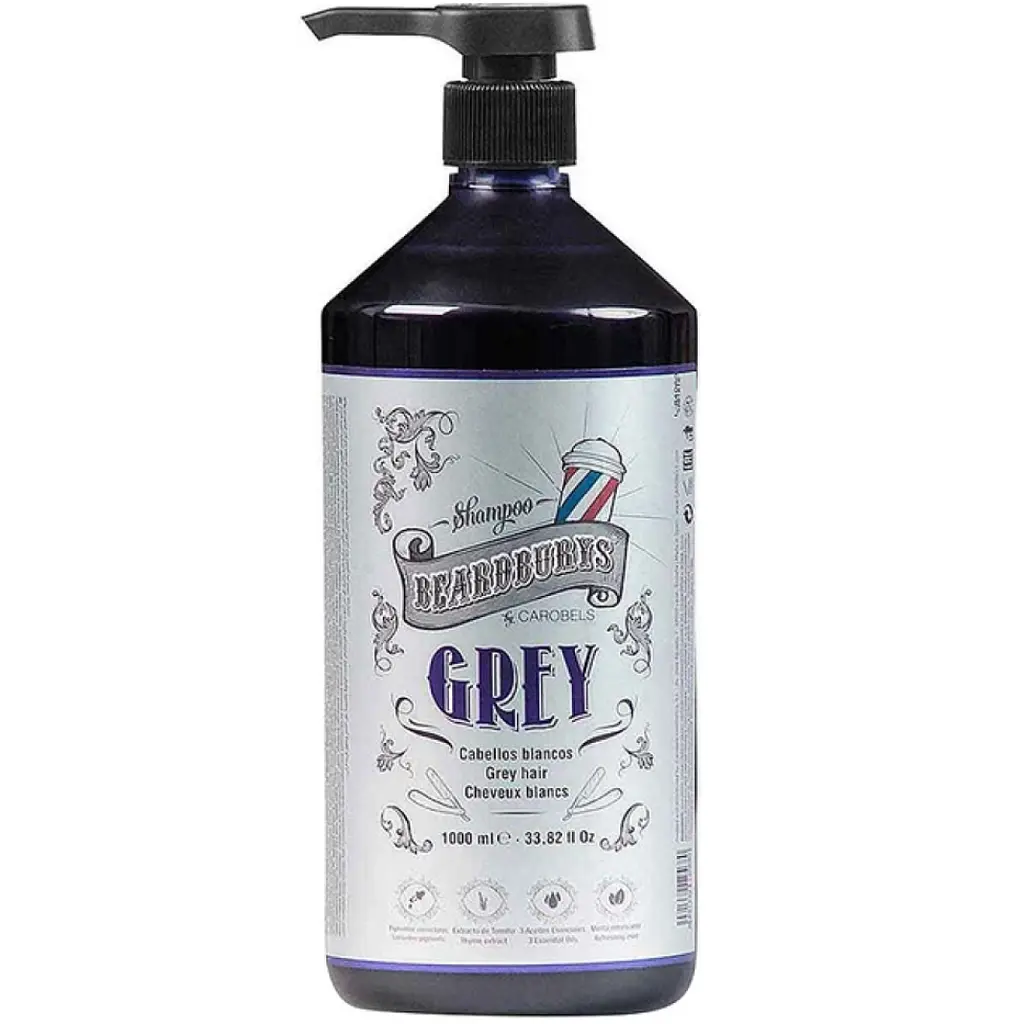 Шампунь відтінковий Beardburys Grey для білого та сивого волосся 1 л