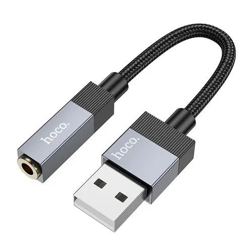 Аудіокабель НОСО UPA32D Clever converter USB to 3.5 1m чорний
