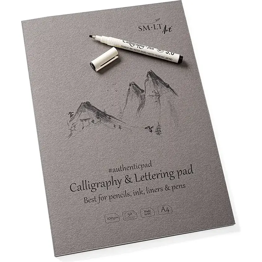 Блокнот-склейка для каллиграфии и леттеринга SM-LT Art Authentic А4 100 г/м2 50 листов белая бумага   - фото 2