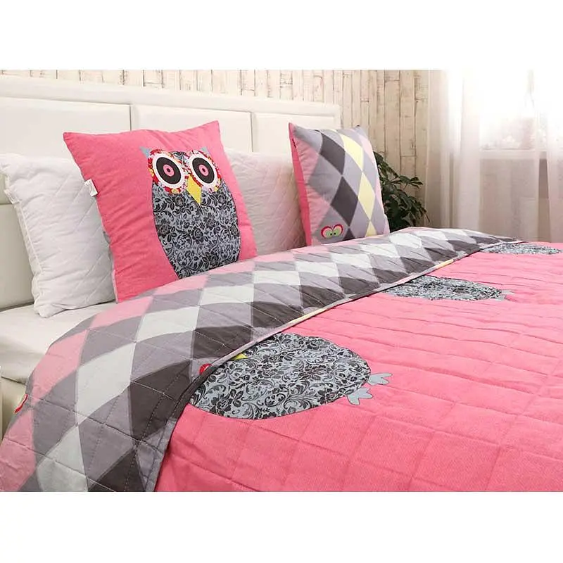 Подушка Руно 50x50 - Owl Grey розовый сатин (17410) - фото 3