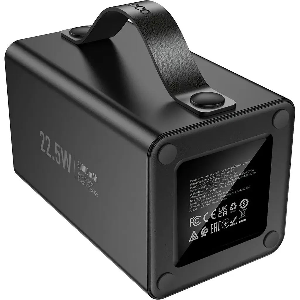 Зовнішній акумулятор Hoco Distant J138 60000mAh 22.5W Black [124994] - фото 3