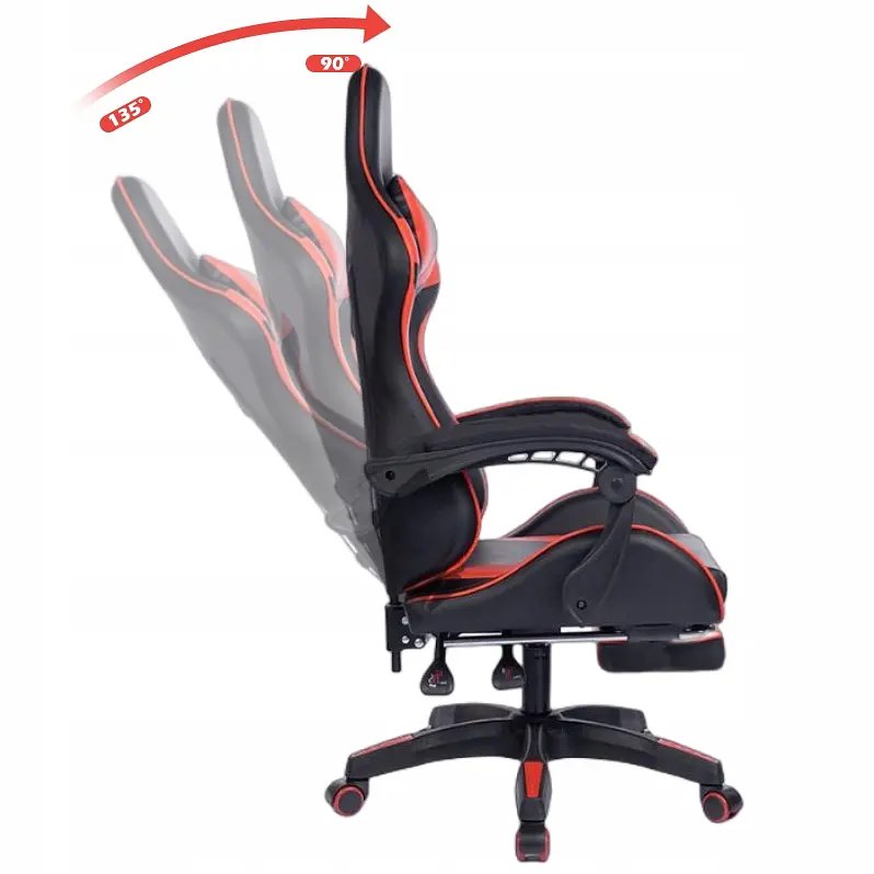 Крісло геймерське Hanert G-Force з підставкою для ніг Black/Red - фото 5