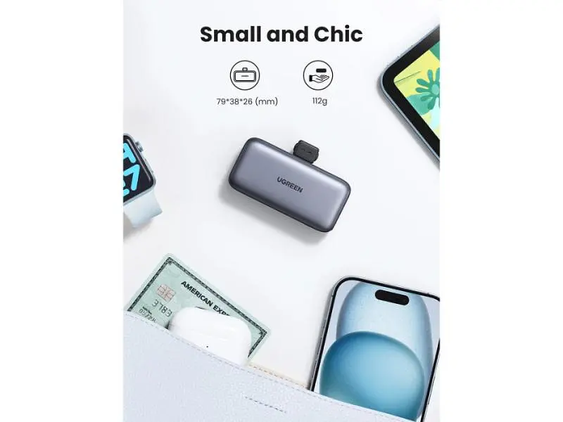 Зовнішній акумулятор (Power Bank) UGREEN Nano 5000mAh 22.5W USB Type-C Gray (35338) - фото 7