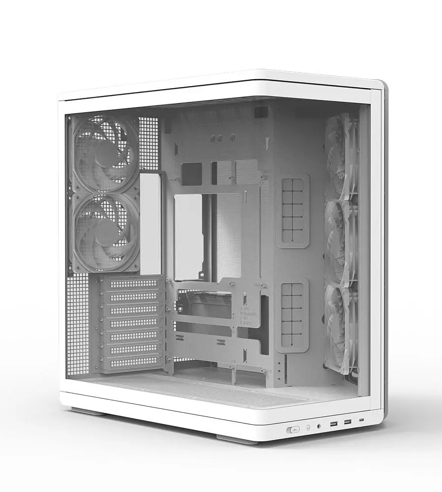 Zalman Корпус P60 без БР, 2xUSB3.0, 1x Type C, 3x120мм ARGB Reverse, 2x120мм ARGB, VGA 435мм, LCS ready, Curved Tempered Glass, Dual Chamber, ATX, білий - фото 6