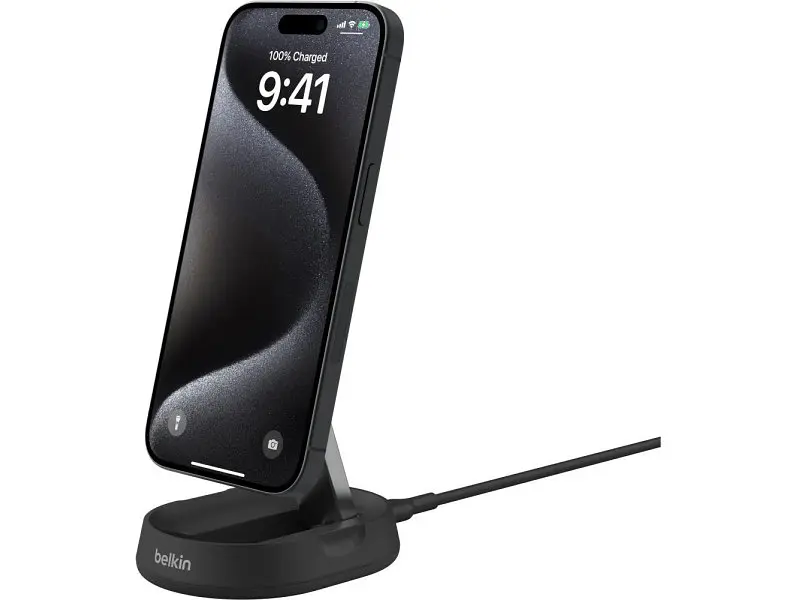 Бездротовий зарядний пристрій Belkin 15 Вт Magnetic Stand Qi2 Black (WIA008vfBK) - фото 3