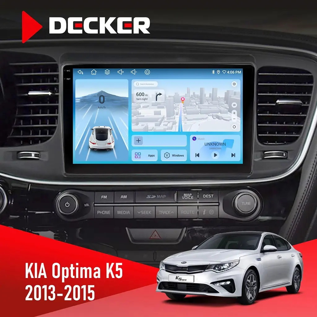 Штатна магнітола Kia Optima, K5 2013-2015 Decker D9-010 6x128, DSP, 4G, 2K Decker (НФ-00004702)