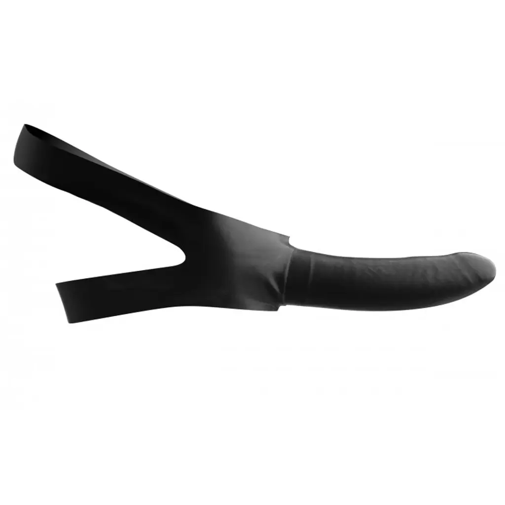Кляп с фаллоимитатором XR Brands Master Series Face Fuk Strap On Mouth Gag 14 см черный - фото 4