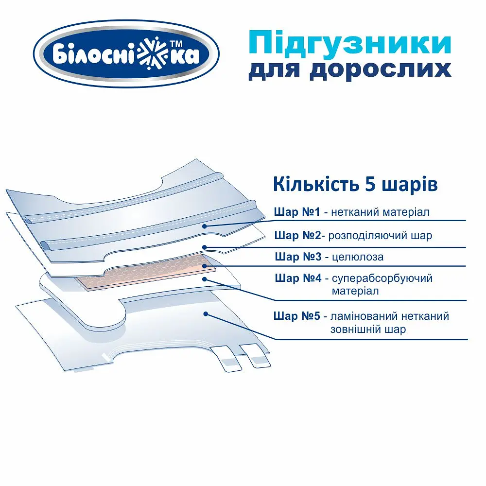 Підгузки для дорослих Білосніжка, L, 18 шт. - фото 2