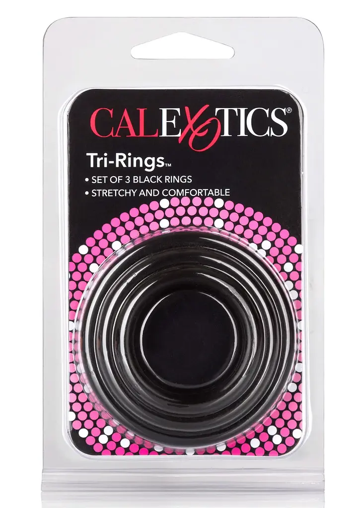 Ерекційне кільце CalExotics Tri-Rings 3 шт чорний - фото 3