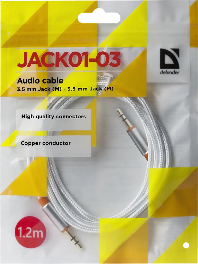 Кабель Defender JACK01-03, білий (87513) (6895747) - фото 3