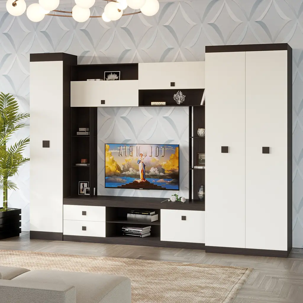 Стінка модульна у вітальню Еверест Соната 3 Венге темний/Білий (DTM-2514) - фото 2