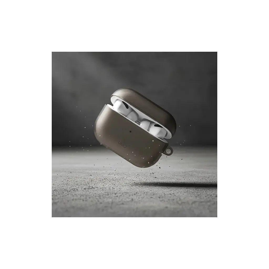 Чохол для навушників Uniq Glase AirPods Pro 2 gen Glossy Smoke (8886463683590) - фото 5