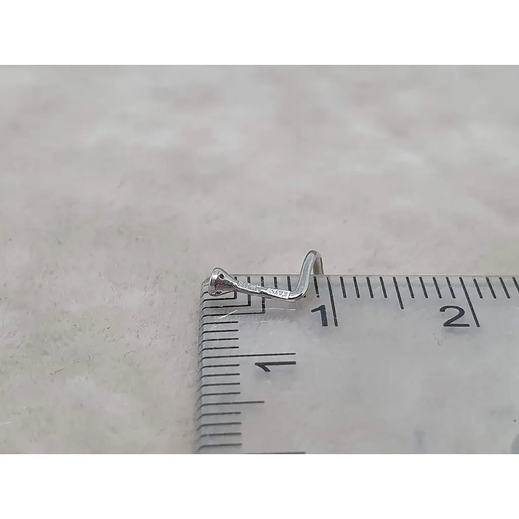 Золотая серьга-пирсинг Астор в нос с фианитом. 2182524Б - фото 5