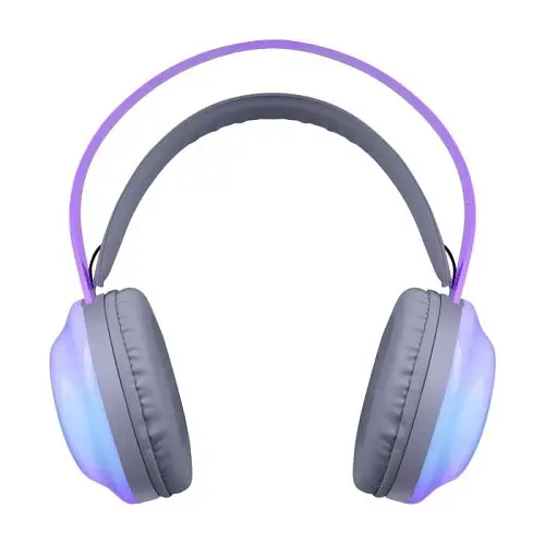 Навушники бездротові Defender FreeMotion B651, White/Grey, Bluetooth, Mini jack 3.5 мм, USB-C, мікрофон, 32 Ом, 105 дБ, RGB-підсвічування, радіус дії до 10 м, час роботи до 14 год (63651) - фото 2