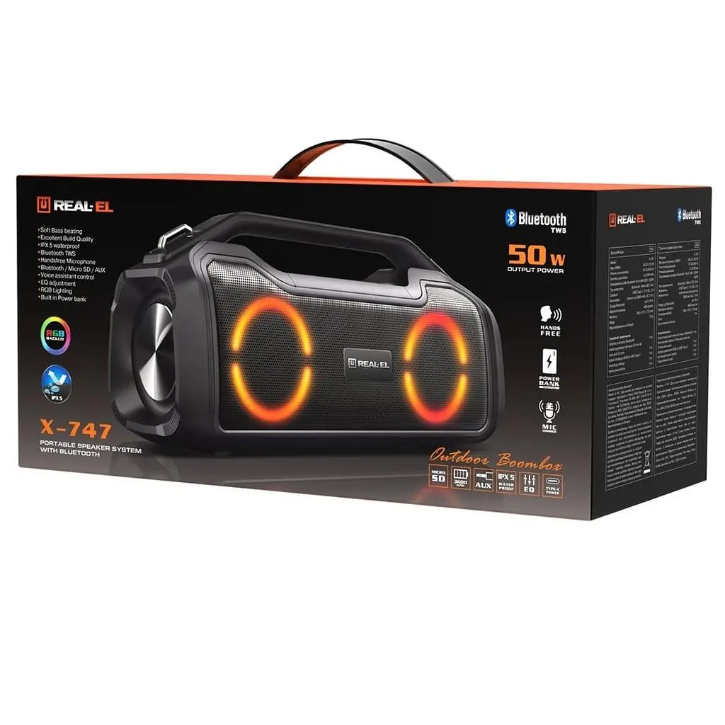 Портативна акустика Real-EL X-747 Black (X-747 Black) - фото 13