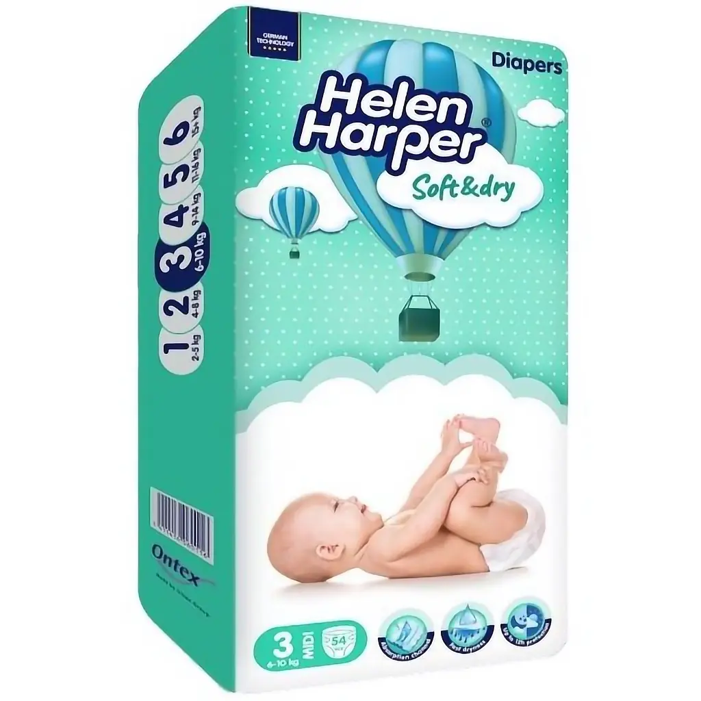 Подгузники Helen Harper Soft & Dry 3 (4-9 кг) 54 шт. - фото 2