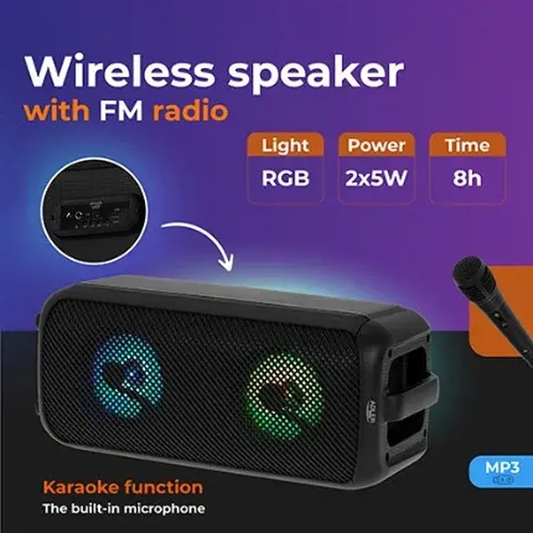 Колонка Adler AD 1903 Bluetooth с функцией радио и караоке - фото 9