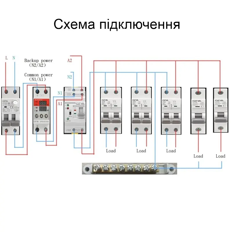Автомат введення резерву з автоматичним та ручним перемиканням Geya G2R-25, 2 полюси, 25 Ампера, DIN (101062) - фото 7