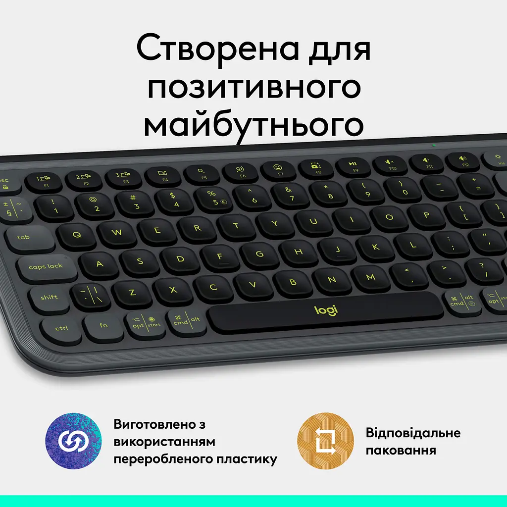 Клавиатура Logitech POP Icon Keys Bluetooth UA Graphite (920-013157) [118957] - фото 15