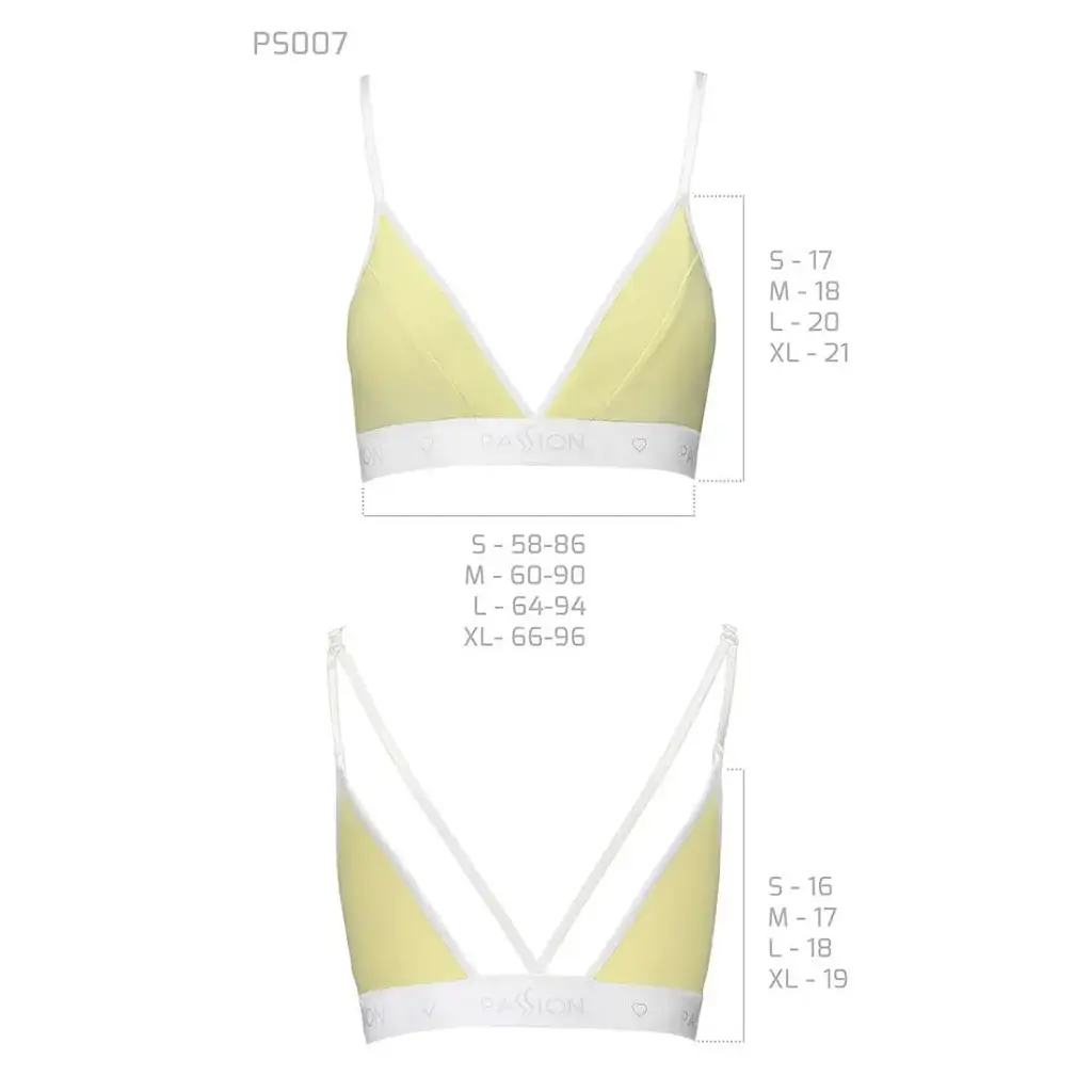 Спортивный топ с двойными бретелями Passion PS007 TOP yellow L - фото 4