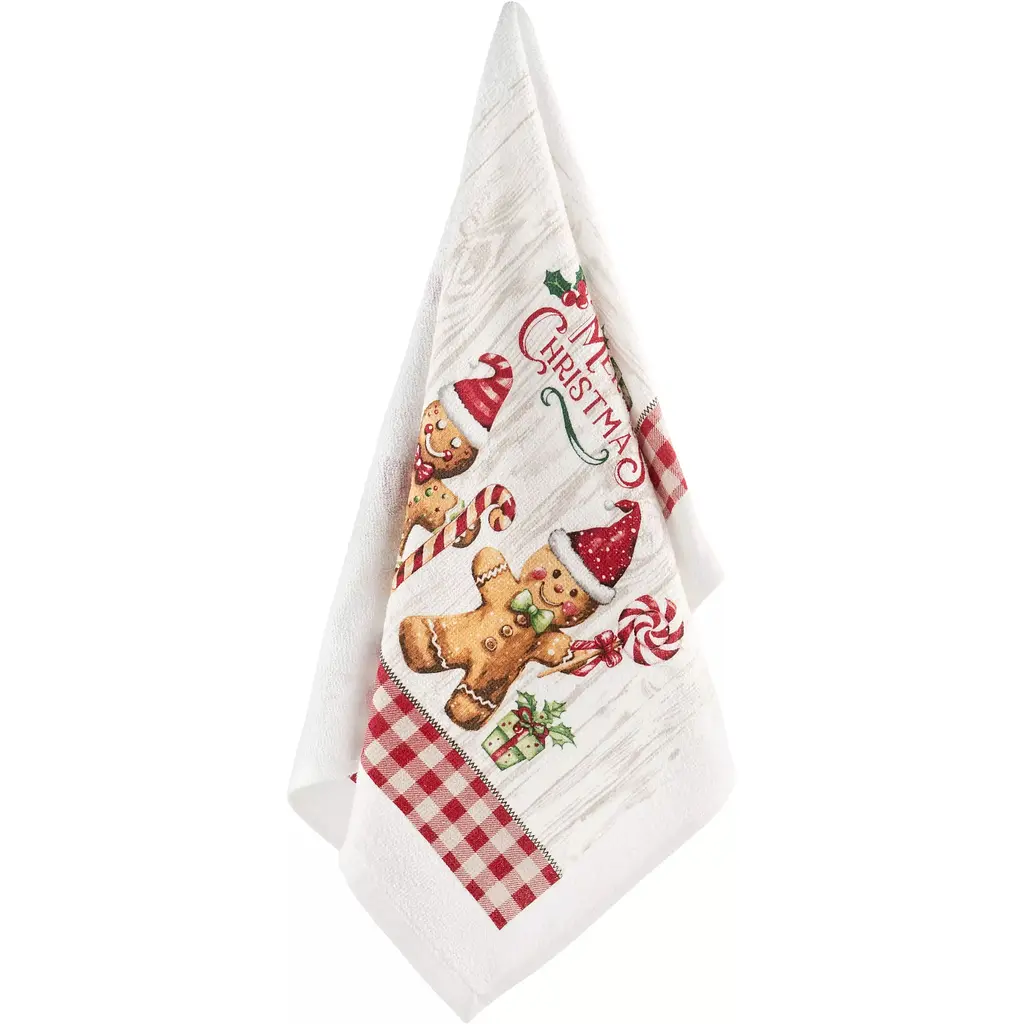 Набор полотенец для кухни Ardesto Christmas Gingerbread 38 x 63см 2 шт. красный (ART3863HG) - фото 3