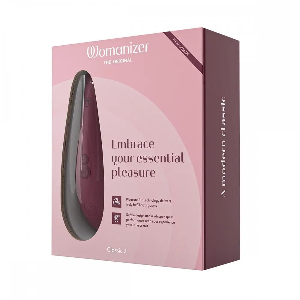 Лубрикант Womanizer Classic 2 + 50 мл- Інноваційний вакуумний стимулятор клітора, 14.8х4.8 см бордовий - фото 11