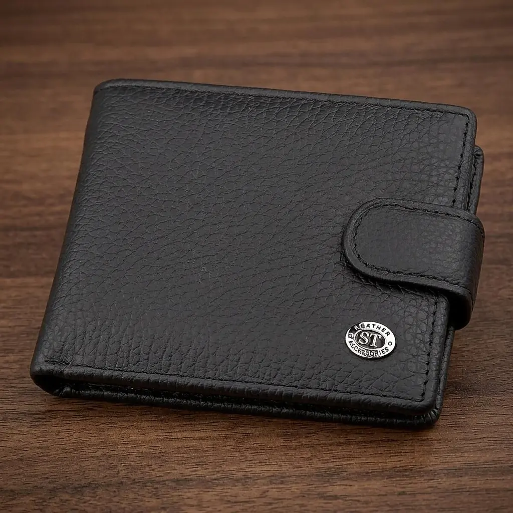 Чоловічий гаманець ST Leather 18316 (ST114) чорний шкіряний - фото 11