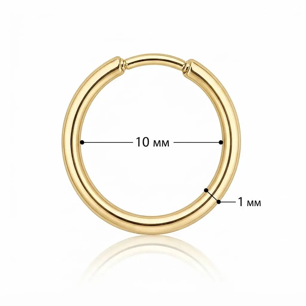 Сережка-конго з жовтого золота 10 мм (з40030.1) - фото 3
