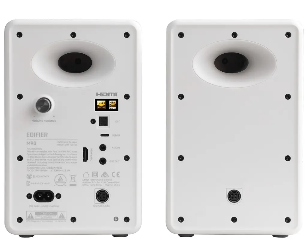 Активні колонки Edifier M-90W 100W Hi-Res, HDMI, Optical, USB-C, AUX, Bluetooth White - фото 4