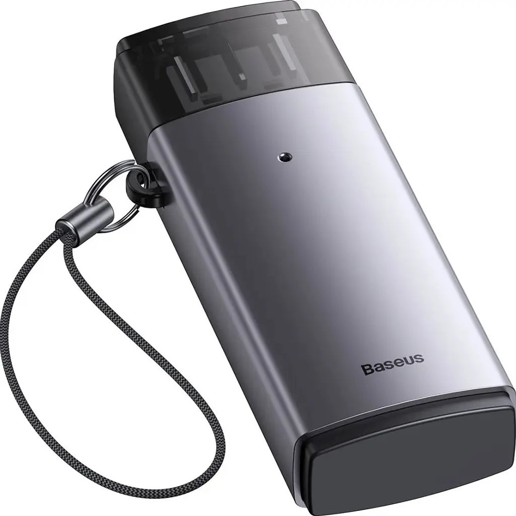 Кардрідер Baseus Lite Series USB-A to SD/TF Grey (WKQX060013) [168990] - фото 3