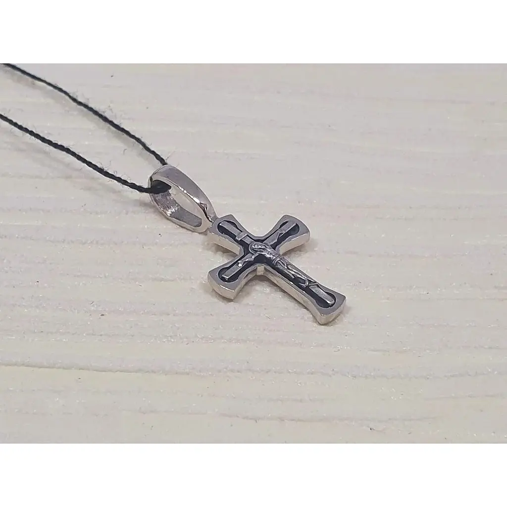 Золотий хрестик Харківська ювелірна фабрика. Розп'яття Христа. 11518-ЧБЕЛ - фото 2