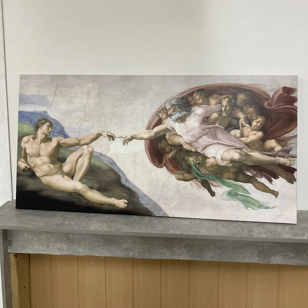 Інтер'єрна картина Створення Адама, Мікеланджело, Michelangelo, Creation of Adam, інтер'єрний декор, 60×120 см (id3421) - фото 5