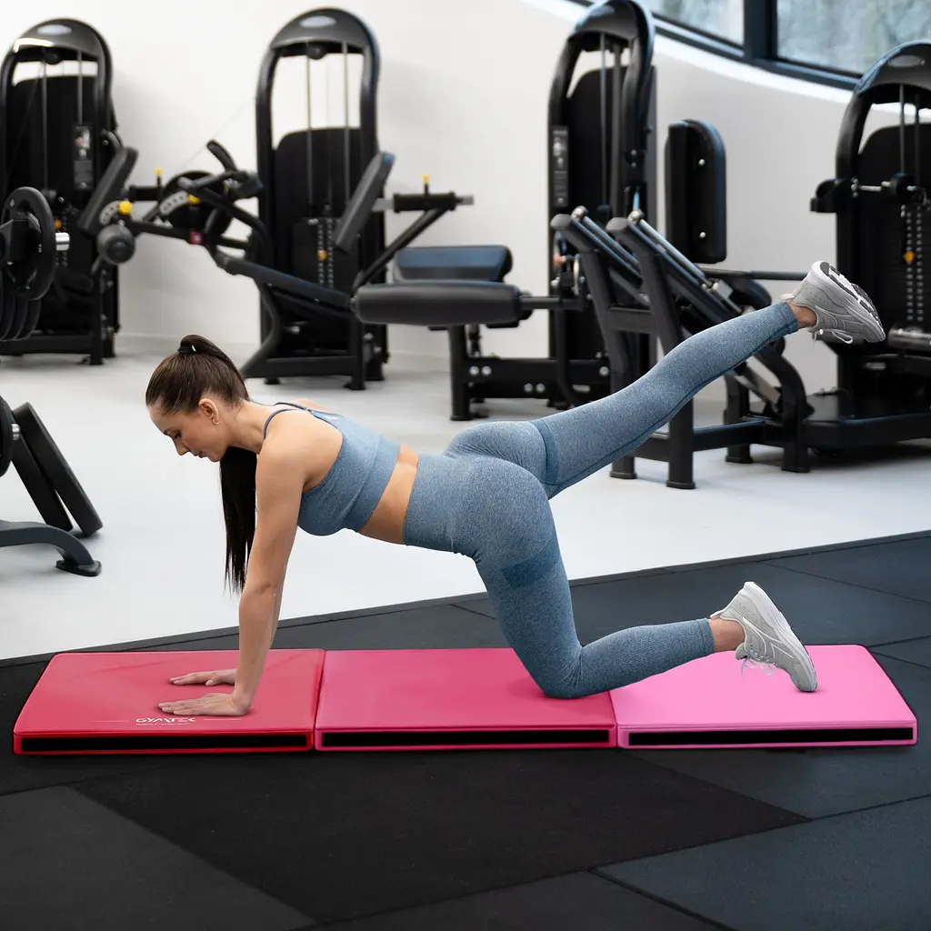 Мат гимнастический жесткий Gymtek 5см светло-розовый - фото 5