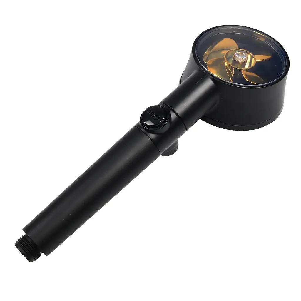 Лійка для душу Pressurized Shower Black, чорна, з турбовентилятором і шлангом 145 см - фото 6