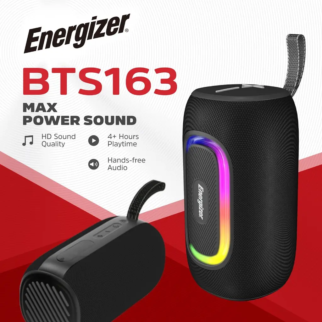 Акустична система 1.0 Energizer 16Вт Bluetooth 5.2/MicroSD/USB/AUX/FM,IPX65, чорна (BTS163) - фото 11