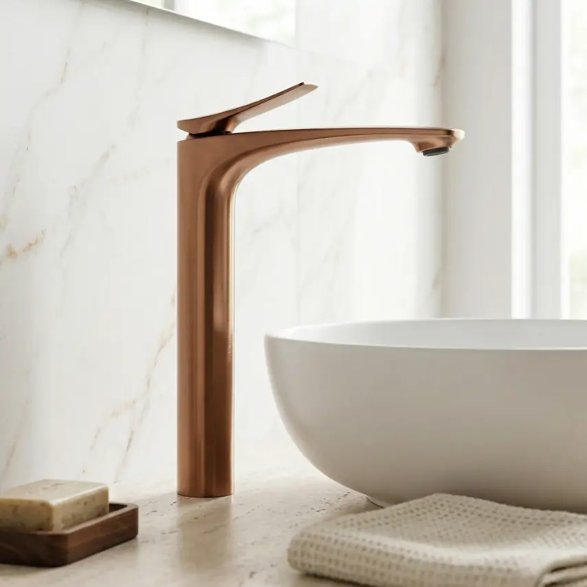 Змішувач для умивальника Rea Vision високий brushed copper REA-B6490 - фото 5