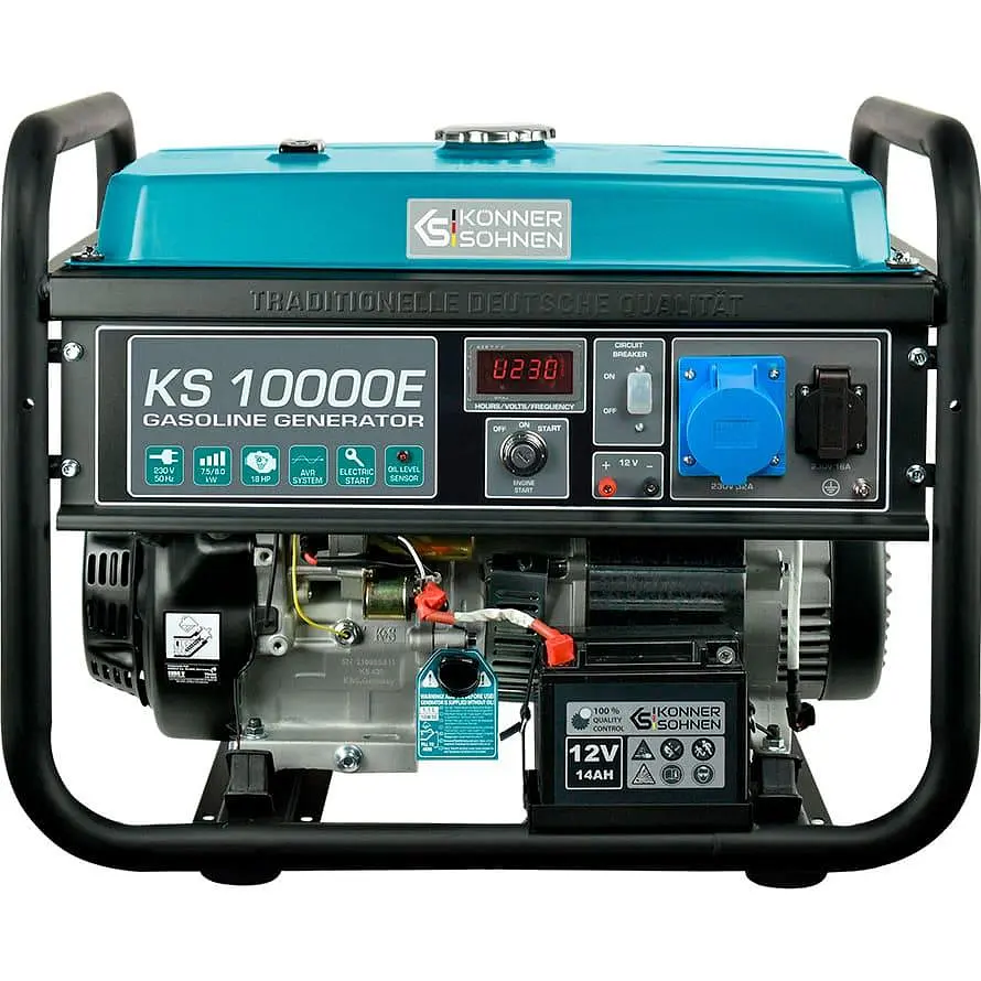 Генератор Синхронний KonnerSohnen KS 10000E, 230В, 8кВт, електростартер, 85.5кг / 7500 Вт / Бензин (KS10000E) - фото 2